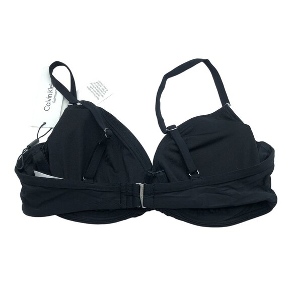 Calvin Klein Black Liquid Touch Swim Bra Removable Soft Cups Adjustable Size S - Picture 4 of 5